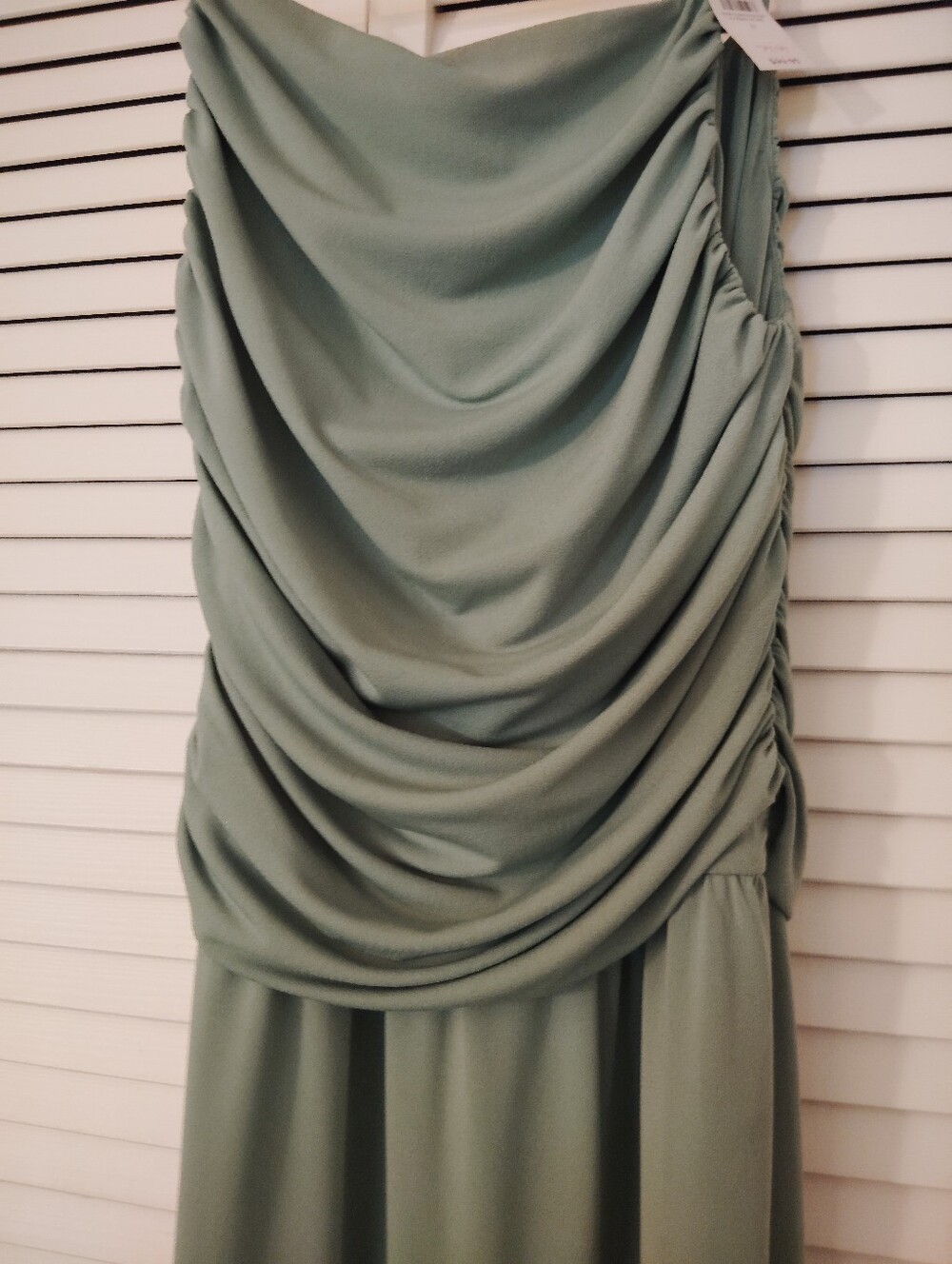 Ann Taylor Loft Green Cowl Neck Ruched Maxi Dress NWT - Picture 3 of 6